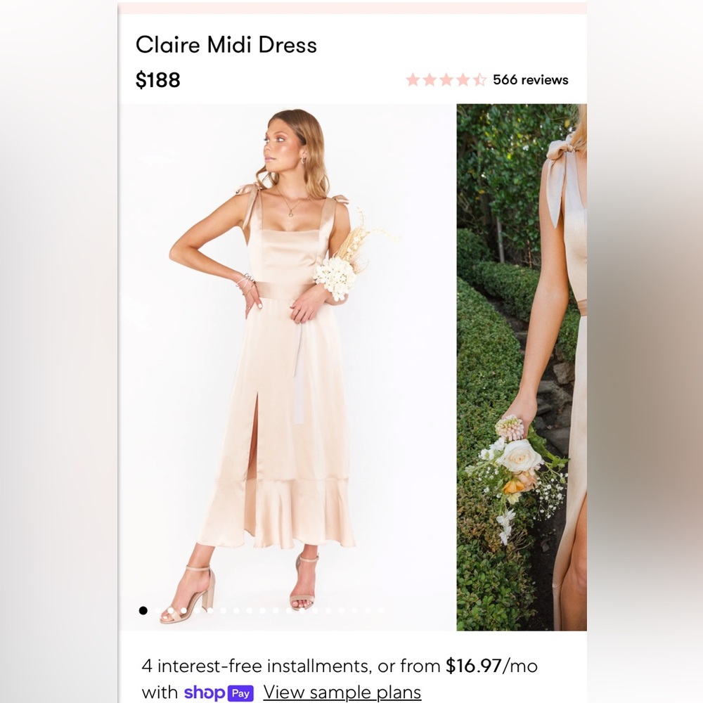 Show me your Mumu - Claire Midi dress, champagne luxe satin
